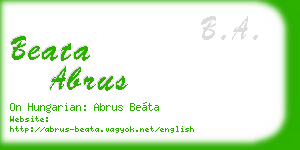 beata abrus business card
